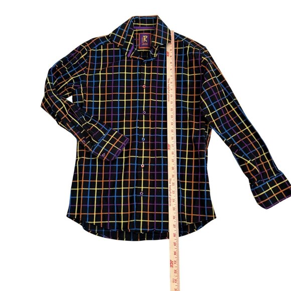 Robert Lewis Long Sleeve Downtown Check Button-Up Shirt Men's Large Multicolor - Picture 3 of 6